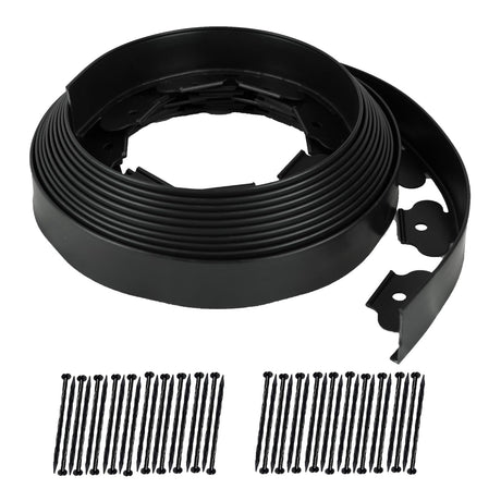 Hugeleaf Landscape Edging 2 Inch Tall, 40 Feet Garden Edging Border with 40 Pcs Stakes, No Dig Landscape Edging Plastic Paver Edging for Landscaping, Lawn, Flower Beds(Black) H HUGELEAF