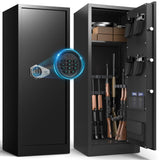 ANXINWEI Gun Safe, 8-10 Gun Cabinet with Removable Shelf, Large Long Gun Safe for Rifles and Pistols with Digital Backlit Keypad, Quick Access Big Gun Locker with Dual Alarm, Rifle Safes for Home ANXINWEI