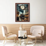 Lxmsja Train Station Diamond Art Kits for Adults, Clock DIY Full Drill Diamond Painting Kits for Beginners, 5D Gem Art Crafts for Adults, Home Wall Decor 12x16 inch Lxmsja