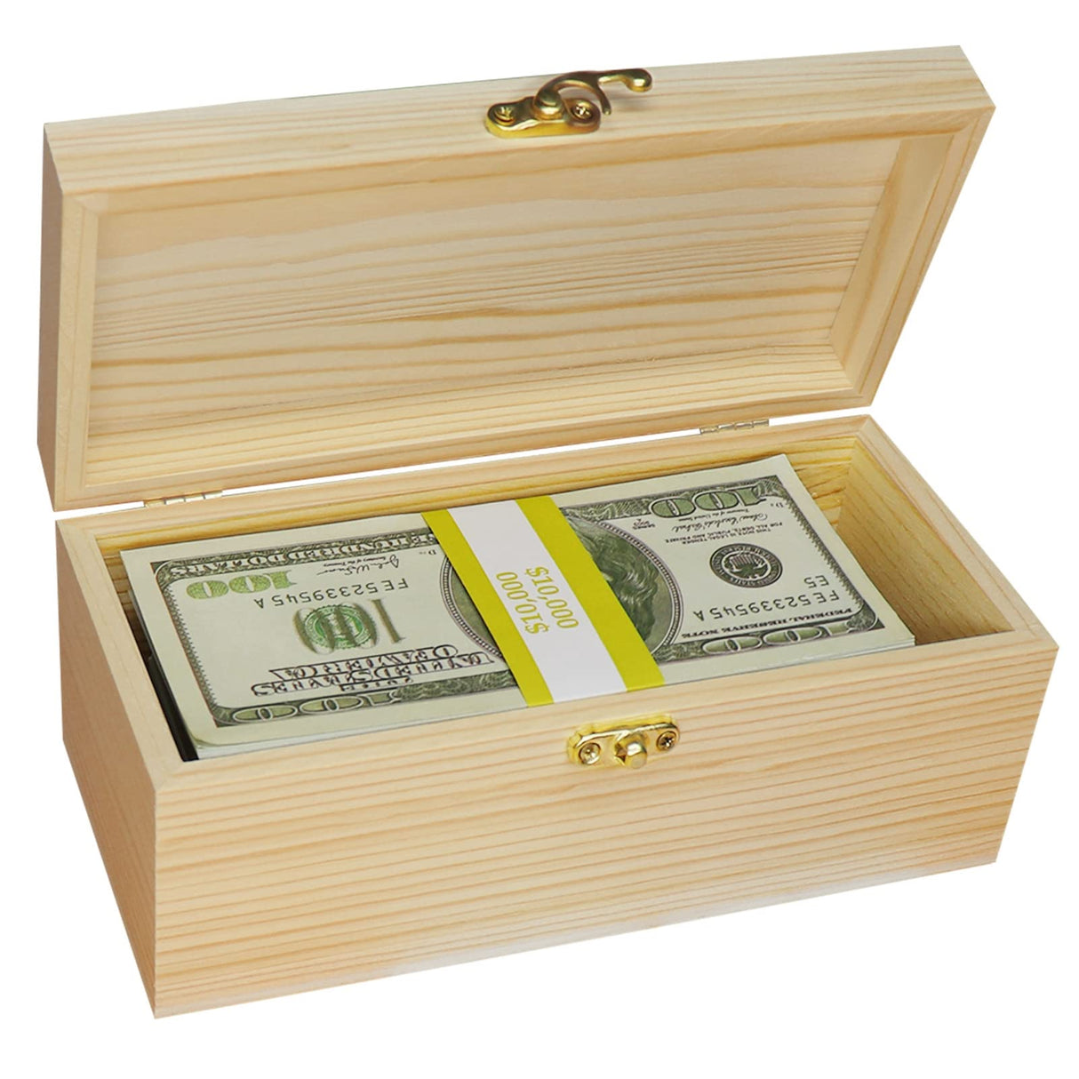 Mczxon Wooden Currency Money Cash Tray with 30 Currency Wrappers, Single Compartment Wooden Cash Money Currency Organizer Storage Change Box Case for Cash, Moneyboxes Currency Holder Cash for Money Mczxon