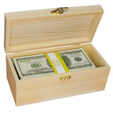 Mczxon Wooden Currency Money Cash Tray with 30 Currency Wrappers, Single Compartment Wooden Cash Money Currency Organizer Storage Change Box Case for Cash, Moneyboxes Currency Holder Cash for Money Mczxon