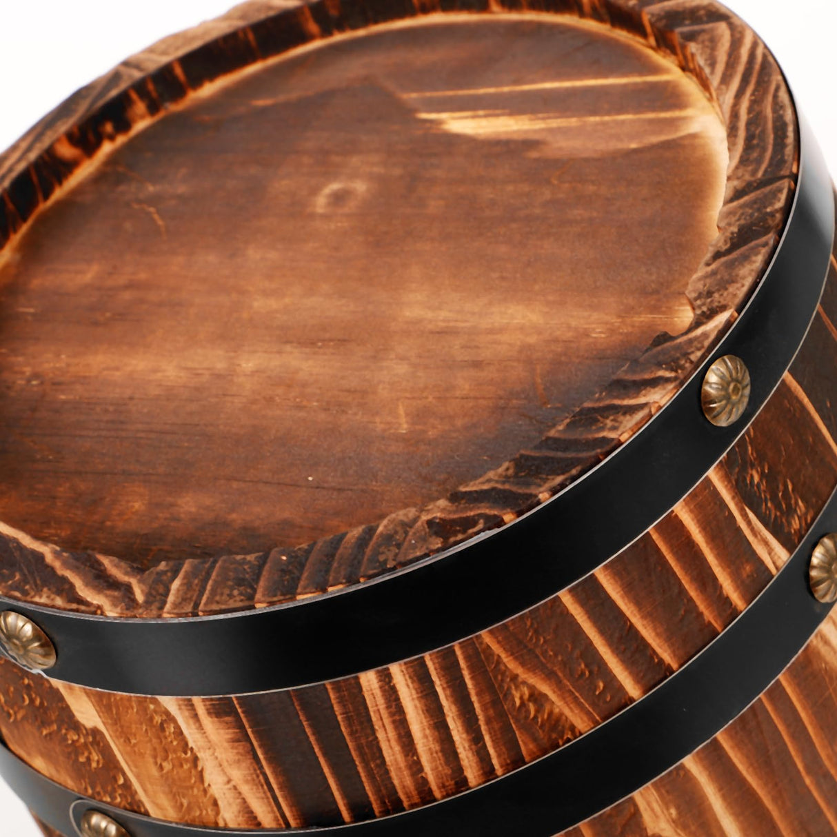 DECHOUS Wooden Wine Barrel Decor, Small Wood Barrel Decoration for Party, 12.2x6.3in Decorative Wooden Wine Barrel Table Small Whiskey Barrel Bucket Prop for Home Bar Party DECHOUS