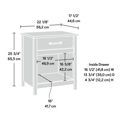 Sauder Cannery Bridge Nightstand, L: 22.13" x W: 17.56" x H: 25.71", Sindoori Mango finish - WoodArtSupply