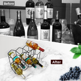 Luoieo 14 Bottles Black Wine Rack Countertop,Geometric Stainless Steel Wine Bottle Holder,3Tier Wine Racks for Cabinet,Pantry,Bar,Table,No Assembly Required Luoieo