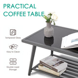 HOMREST Metal Patio Furniture Set, 5 Pieces Outdoor Aluminum Furniture w/High Back Chairs, Woven Rope Modern Patio Conversation Set for Balcony, Garden, Yard (7 Seats, Grey) HOMREST