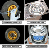 GaeaAuto 8 Inch Heavy Duty Casters Wheels Set of 4 Swivel Industrial Casters Rubber Wheels Tires for Cart Bench Shop Dolly Outdoor Wheels Replacement with 2 Brake and 3000Lbs Load Capacity, 4 Pack GaeaAuto