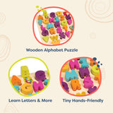 B. toys- Alpha B. Tical– Wooden Alphabet Puzzle – 26 Letter Pieces – Chunky Wooden Puzzle – Educational Toys for Toddlers, Kids – 18 Months + B. toys