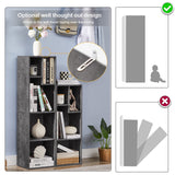 VECELO 3-Tier Small Bookcase, 4 Cube Bookshelf with Height Difference Shelves for Most Books, Modern Floor Standing Unit, Each Shelf Hold Up to 66 LBS for Living Room Bedroom, Grey VECELO