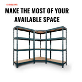 AR Shelving 2400-Lb. Capacity, 71in.H x 60in.W x 18in.D Rivet Shelving Unit, Or Assemble as 2 Benches, Ea. 35 1/2in.H x 120in.L x 18in.D, Matte Dark Gray, Model# Garage 60/18 600 Lbs. AR Shelving