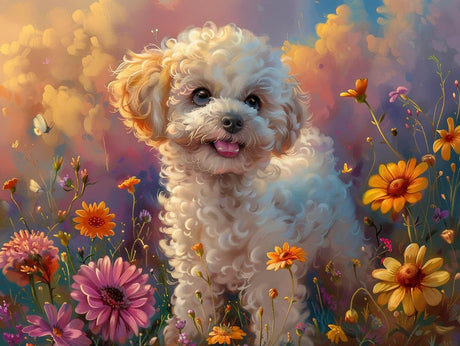 Ginfonr DIY 5D Diamond Art Kits for Adults, Dog Diamond Painting for Adults, Diamond Art Puppy Full Drill, Diamond Art Kits Embroidery Rhinestone Craft for Home Wall Decor 12 * 16 Inch Ginfonr