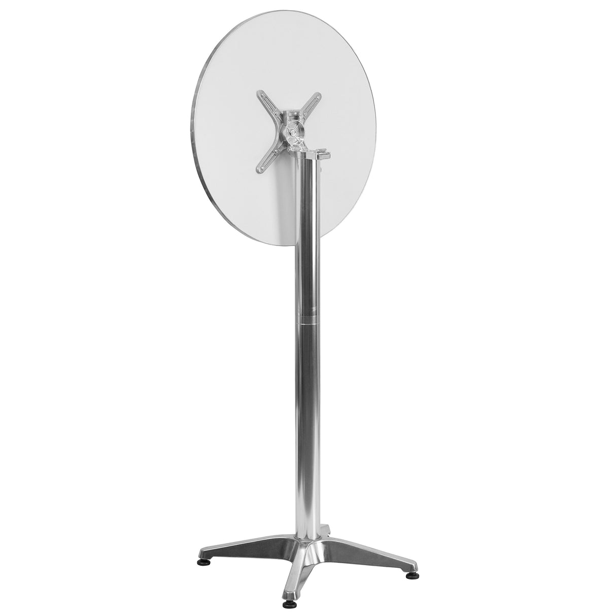 Flash Furniture 23.25" Round Aluminum Indoor/Outdoor Bar Height Table with Flip-Up Top, Heavy-Duty Aluminum Flip-Up Top Cocktail Table, Silver Flash Furniture