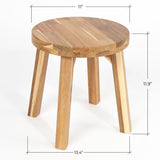 ARROWSTONE Round Stool Acacia Wood, 12" Height, 11" Round Top, Backless, Easy Assembly, Natural Wax Finish, Wooden Stool for Plant, Dining Room, Living Room, Garden, Makeup ARROWSTONE