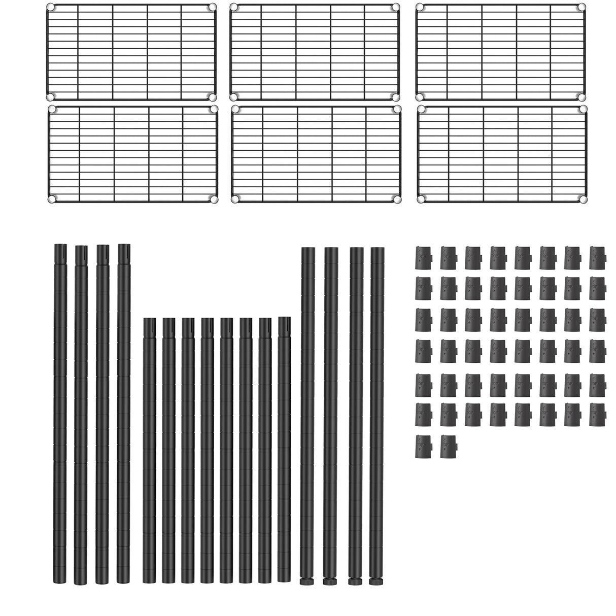 SINGAYE 6 Tier Adjustable Storage Shelf Wire Shelving Unit Metal Shelves Standing Closet Bathroom Organizers Pantry Kitchen Garage Laundry Room Organization Home Rack 12" D X 22" W X 69.5" H Black SINGAYE