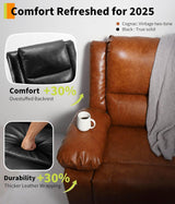 SLEKVERSA Power Lift Recliner Chair, Home Theater Seating with Lumbar Support, Faux PU Leather Recliner Sofa Adjustable Back and Legs, Elderly Power Recliner Chair for Living Room, Black SLEKVERSA