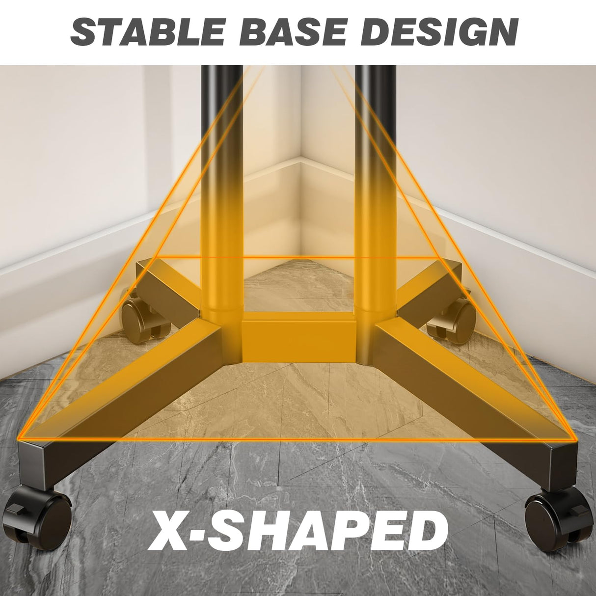 Rolling TV Stand with Upgraded Wheels for 32-70 Inch TVs, Height Adjustable Mobile TV Stand with Laptop Shelf, Mobile TV Cart with Heavy Duty Structure up to 88lbs for Living Room, Patio, Office TVON