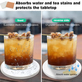 40 Pieces 4 Inch Sublimation Blank Ceramic Coasters, Glazed Ceramic Coasters, Ceramic Round Coasters with Cork Backing Pads for Painting, DIY Crafts, Sublimation, Circular, White. by GNIEMCKIN GNIEMCKIN