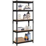 Yaheetech Storage Shelves 5 Tier Garage Shelving Heavy Duty Garage Shelves Adjustable Metal Shelving Unit Utility Rack Industrial Shelving for Warehouse Pantry Closet, 27.5"W x 12"D x 60"H, Black Yaheetech