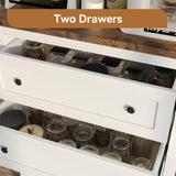 oneinmil Farmhouse Dresser for Bedroom, Rustic Tall Chest with 2 Drawers, Storage Organizer Dresser for Bedroom, Hallway, Living Room, Kids Room, White oneinmil