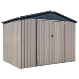 Metal Outdoor Galvanized Steel Storage Shed with Lockable Doors for Backyard or Patio Storage of Bikes, Grills, Supplies, Tools, Toys, for Lawn, Garden, and Camping, Tan (8x6) Cover-It