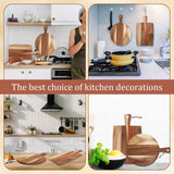 Hsei 2 Pcs Acacia Wood Cutting Board with Handle Wooden Charcuterie Board Large Paddle Carving Chopping Board Set Butter Board Serving Tray for Cheese Meat Fruit Pizza Bread Baking (16x12, 17x10inch) Hsei