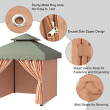 PLULON 10' x 12' Gazebo Curtains Outdoor Waterproof 4-Panels Universal Replacement Privacy Curtain Sidewalls with Zipper for Patio Yard Garden (Curtain Only) PLULON