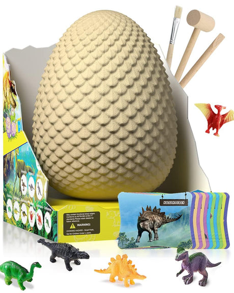 EARTH'SCODE Jumbo Dinosaur Eggs Excavation Dig Kit, Dino Egg with 12 Unique Dinosaurs Toys Inside, Discover Dinosaurs Archaeology Science STEM Crafts Best Holiday & Birthday Gifts for Boys & Girls EARTH'SCODE
