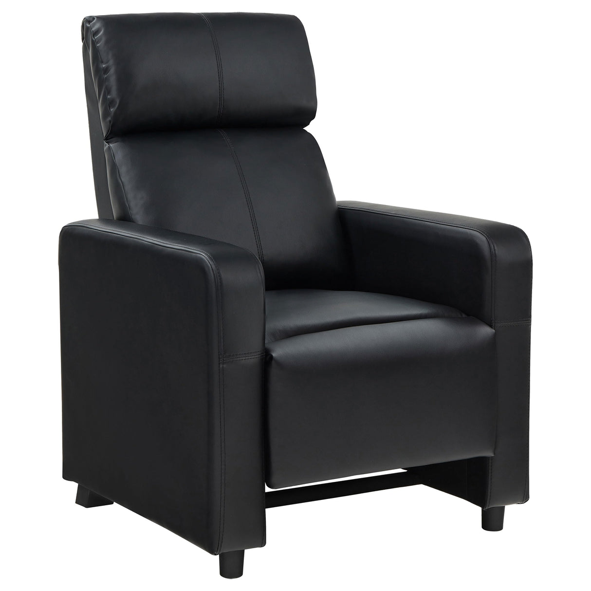 Coaster Home Furnishings - Toohey - Leatherette Upholstered Push Back Recliner Chair with Plush Headrests, Padded Armrests, and Pocket Coil Cushions - Living Room - 30-Inch - Black - 600181 Coaster Fine Furniture