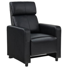 Coaster Home Furnishings - Toohey - Leatherette Upholstered Push Back Recliner Chair with Plush Headrests, Padded Armrests, and Pocket Coil Cushions - Living Room - 30-Inch - Black - 600181 Coaster Fine Furniture