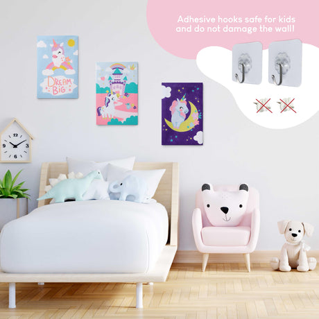 BONNYCO Paint by Numbers Kit for Kids Unicorns Pack 3 Canvas Paint by Number Canvas Framed Pre Drawn, Unicorn Gifts for Girls | Arts and Kids Crafts 4-6 8-12, Pintar por Numeros | Unicorn Craft BONNYCO