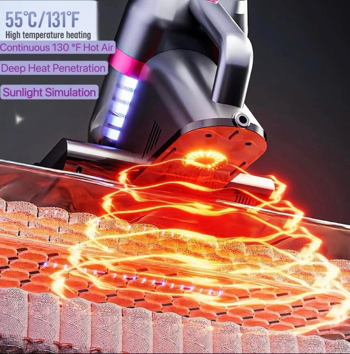 Bed Vacuum Cleaner, Mattress Vacuum Cleaner with UV & Ultrasonic, 15KPa Suction Handheld Bed Vacuum with High-Heating Technology, Deep Cleans Beds, Pillows, Sofas, Pet Hair, 500W Generic