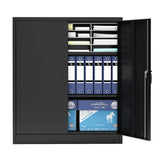 Aobabo Lockable Metal Storage Cabinet with Adjustable Shelves,Office File Cabinet for Secure Storage with 2 Doors,Black,Assembly Required Aobabo
