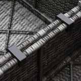 Outsunny 6 Piece Patio Furniture Set Outdoor Wicker Conversation Set All Weather PE Rattan Sectional Sofa Set with Ottoman, Cushions and Tempered Glass Table, Mixed Gray and Charcoal Outsunny