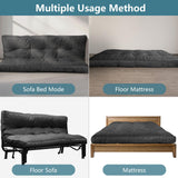 OGEMXU Futon Mattres Full Size 6",Flannel Floor Foldable for Adults,Floor Futon Mattress,High Density Shredded Foam Filling Mattress for Bedroom,Living (Frame Not Included), 54 x 80,Black OGEMXU