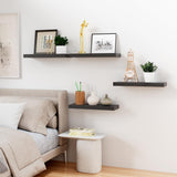 Bellsal Floating Shelves for Wall, Black Engineered Wood Wall Shelf Set of 4, 16" Wall Mounted Floating Shelf for Kitchen, Living Room, Bedroom, Bathroom Storage, Book Shelf for Home Decor Bellsal