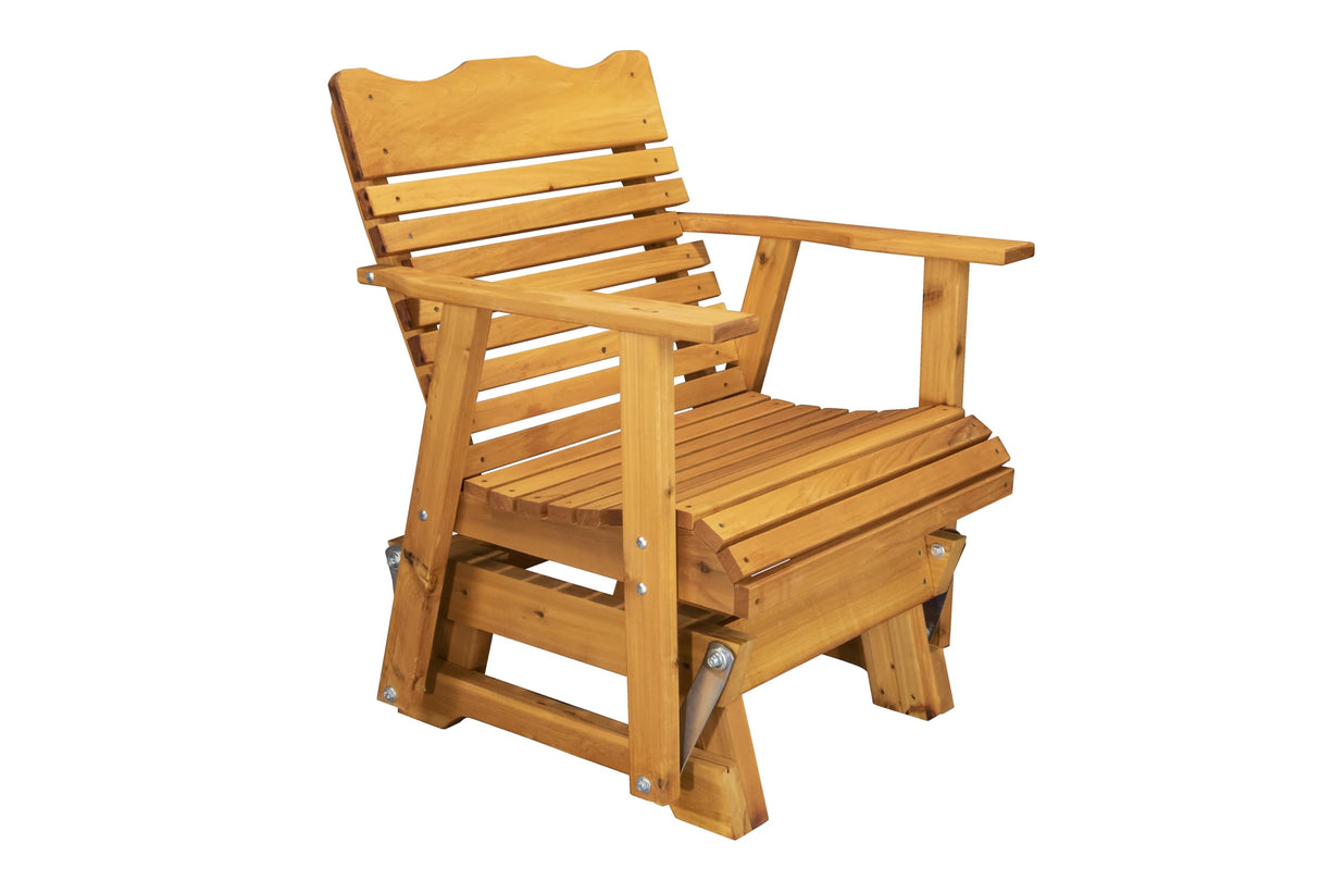 Kilmer Creek Rustic Finished 2' Cedar Outdoor Porch Glider, Amish Crafted Kilmer Creek