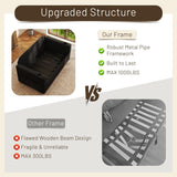 Krcix 3 in 1 Sofa Bed, 56 Inch Convertible Pull Out Couch, Loveseat Sleeper Sofa with Cup Holders, USB, Couch Bed for Living Room, Bedroom, Apartment, Black Krcix