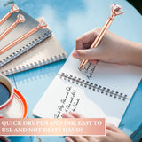 Yahenda 50 Pcs Diamond Pens Bridal Shower Ballpoint Pen Black Ink Bling Pens Crystal Metal Pens Bling Pen with Diamond on Top for Women Bridesmaid Wedding Office School(Rose Gold) Yahenda