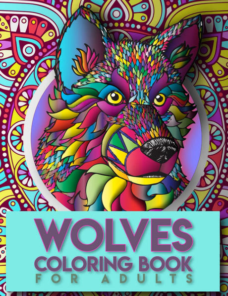 Wolves coloring book for adults: animal mandala coloring book, howl coloring book, wolf coloring book, wolves coloring book, wolf coloring book for ... coloring books for adults relaxation Majosta