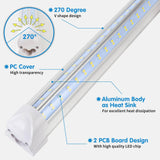 AQIQUUT Led Shop Lights,Led Shop Lights 4FT,50W 6500K 7000LM Clear White,Led Shop Light 4FT 110V Linkable Integrated V-Shape for Shop Garage,Warehouse,Workbench and Workshop Indoor(4-Pack) AQIQUUT