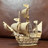 MPIUET 3D Wooden Puzzles for Adults Wooden Sailing Ship Model Kits for Adults, Wooden Watercraft Sailboat Model, 3D Jiasaw Puzzles, 3D Brain Teaser Puzzles, 6.5" × 2" × 6" MPIUET