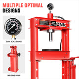 DNA MOTORING 30 Ton Manual Hydraulic Shop Press with Plates, H-Frame Garage Floor Press, 30T / 66139lbs, Adjustable Height, TOOLS-00291 DNA MOTORING