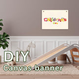 4 pieces sublimation blank canvas banner hanging flag banner for nursery wall decor for kids room decor for boys and girls,canvas banner wall hanging sublimation banner blank GEKIXUTP