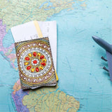 2 Pieces Diamond Painting Leather Passport Holder, DIY Special Shaped Crystal Painting Travel Passport Protective Cover for Boarding Pass, ID Card, Driver's License-20X14CM (AA083-AA221) Vocttaiy