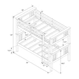DHP Dylan Espresso Twin-Over-Twin Convertible Bunk Bed with Ladder and Guardrail DHP