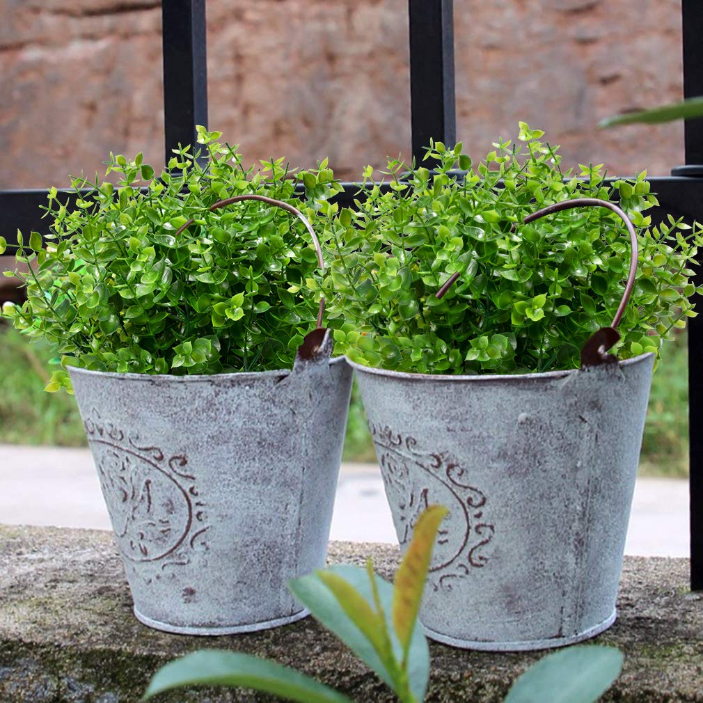 ArtBloom 8 Bundles Outdoor Artificial Boxwood UV Resistant Fake Stems Plants, Faux Plastic Greenery for Indoor Outside Hanging Plants Garden Porch Window Box Home Wedding Farmhouse Décor ArtBloom