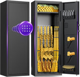 MSYCOST 8-10 Gun Rifle Safe for Home Security, Gun Safe for Rifles and Pistols - Quick Access Digital Keypad | Easy Assembly Gun Safe with Adjustable Shelves (Fits Shotguns & Ammo) MSYCOST