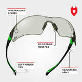 NoCry Tinted Safety Glasses for Men and Women with Anti-Fog and Scratch Resistant Wrap-Around Lenses — Adjustable Temples and Nose Pads — 100% UV Resistant, ANSI Z87.1 Certified Protective Eyewear NoCry