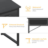 DLisiting Small Desk with Fabric Drawers for Bedroom, 32 Inch Small Gaming Desk with 2 Drawers for Small Space, Study Writing Table PC Desks, Black DLisiting