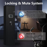 ANXINWEI Gun Safe, 2-3 Fingerprint Gun Cabinet with Anti-Theft Alarm, 180° Door Open Quick Access Biometric Rifle Safes for Home, Long Gun Safe Locker with Removable Shelf, Shotgun Safe with LED Light ANXINWEI