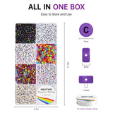 Redtwo 1600 Pcs Letter Beads Kit, 6 Styles of Colorful Alphabet Beads for Bracelet, Number Beads Smiley Face Beads Heart Beads and a Roll of Elastic String for Friendship Bracelet Kit. Redtwo